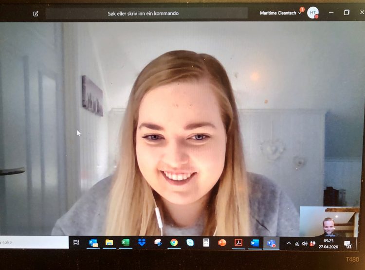 Masterstudent ved Høgskulen på Vestlandet, Kristina Skogen, har for tida praksisplass i NCE Maritime CleanTech.
