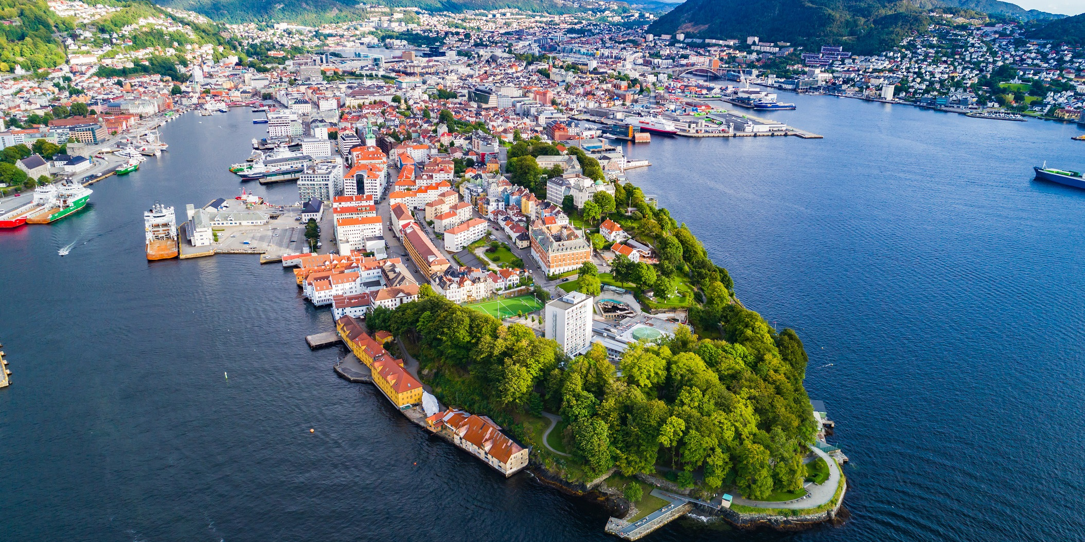 Bergen, areal view