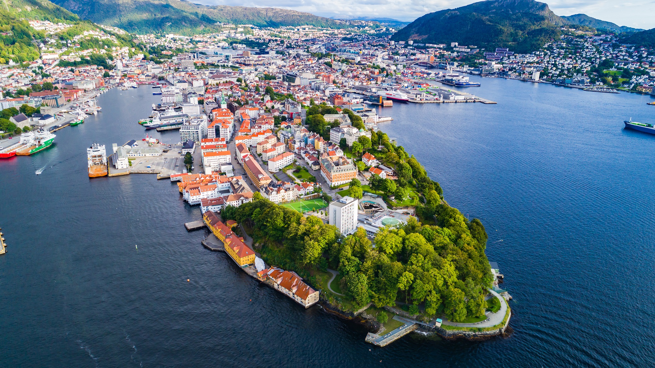 Bergen, areal view